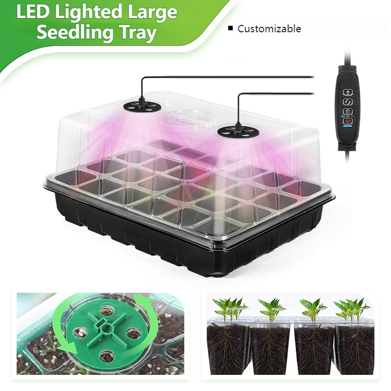Dome Propagation Kit - ชุดถาดเพาะเมล็ด 24/48 ช่อง พร้อมไฟ LED ปลูกต้นไม้