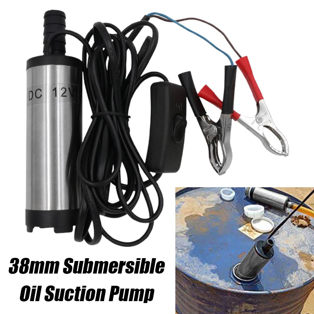 Water Pump Submersible Mini - ปั๊มจ่ายน้ำมันแบบจุ่มใต้น้ำ 12V DC, ปั๊มน้ำมันดีเซลแบบพกพาพร้อมคลิปหนีบ, สวิตช์เปิด/ปิด, สำหรับรถยนต์