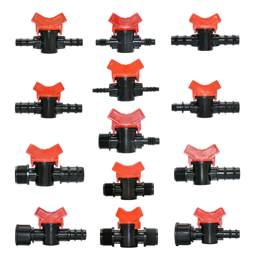 Urban Farming System - Miniature พลาสติกปิดข้อต่อตัวเชื่อมต่อวาล์วสำหรับ4/7 8/11 10/16/20/25มม.ท่อน้ำชลประทานท่ออะแดปเตอร์ Barb