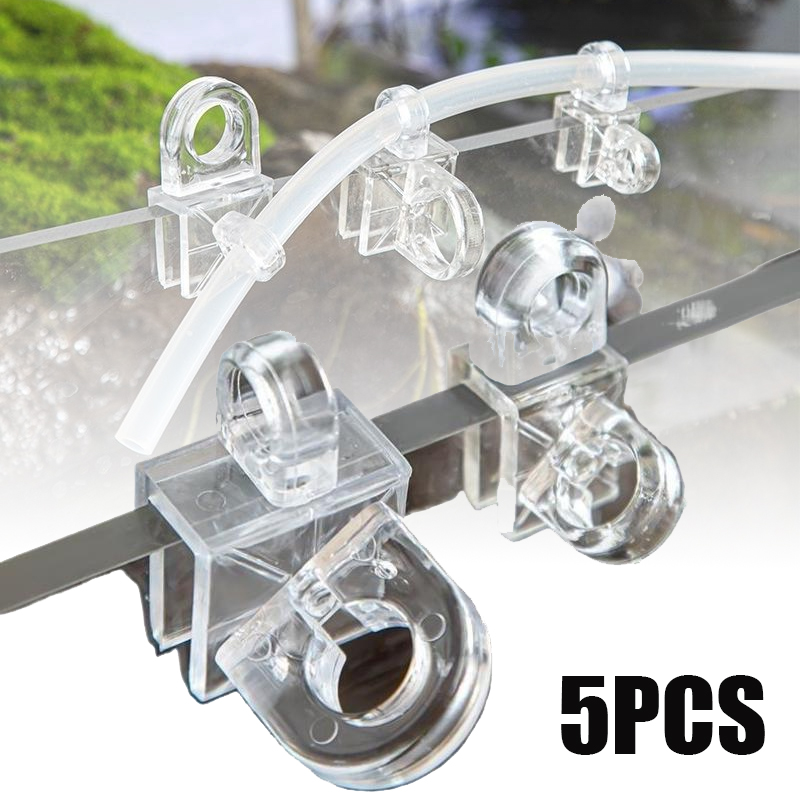 Water Pump Submersible Mini - คลิปยึดตู้ปลา 5 ชิ้น ที่ยึดท่ออากาศขนาดเล็ก ท่อสายยางออกซิเจน ท่อปั๊ม