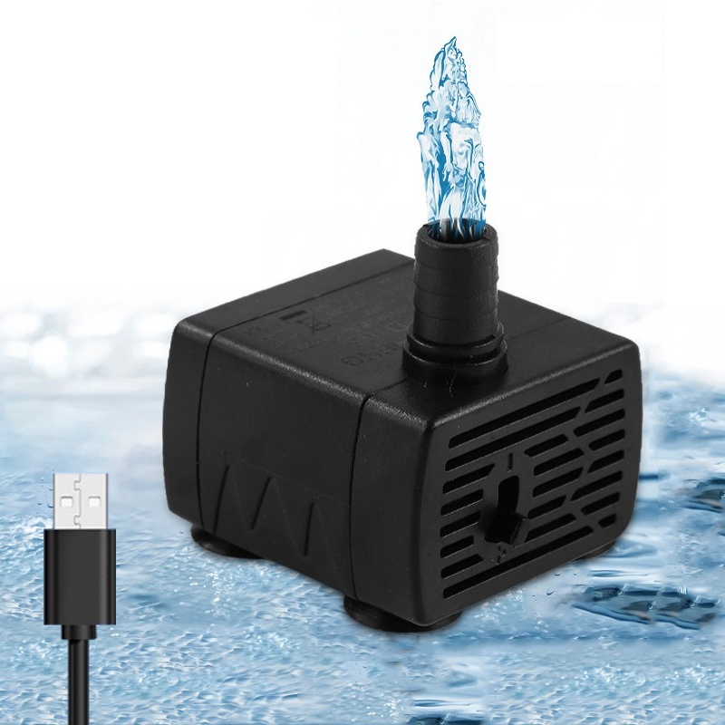 Water Pump Submersible Mini - ปั๊มกรองน้ำสำหรับตู้ปลาแบบจุ่มใต้น้ำ รุ่นเงียบพิเศษ ใช้พอร์ต USB ขนาดเล็ก เหมาะสำหรับตู้ปลาและน้ำพุเล็กๆ
