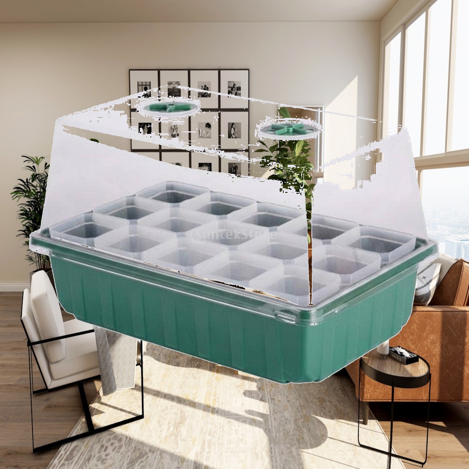 Dome Propagation Kit - กล่องเพาะพันธุ์ต้นไม้ขนาดเล็กแบบเรือนกระจก พร้อมฝาครอบพลาสติกหนาสำหรับควบคุมความชื้น ชุดเริ่มต้น