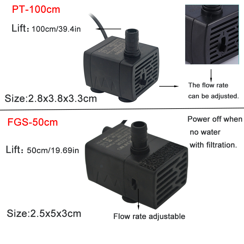 ปั๊มกรองน้ำตู้ปลาแบบ USB เงียบ - Water Pump Submersible Mini บทวิจารณ์และราคา