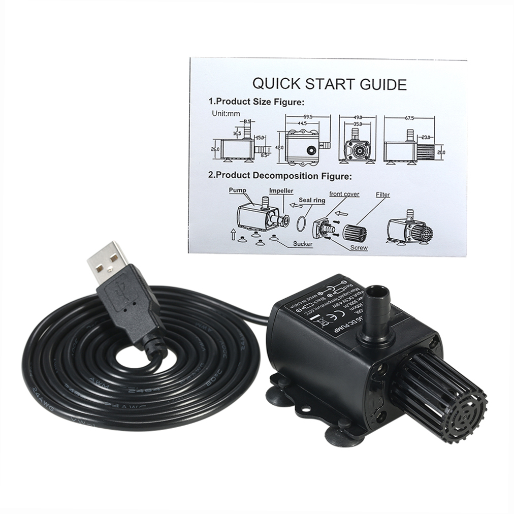 Ultra-Quiet Mini USB DC5V 4.8W - Water Pump Submersible Mini บทวิจารณ์และราคา