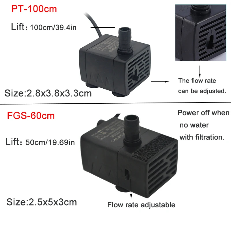 ปั๊มน้ำแบบจุ่มใต้น้ำ USB สำหรั - Water Pump Submersible Mini บทวิจารณ์และราคา