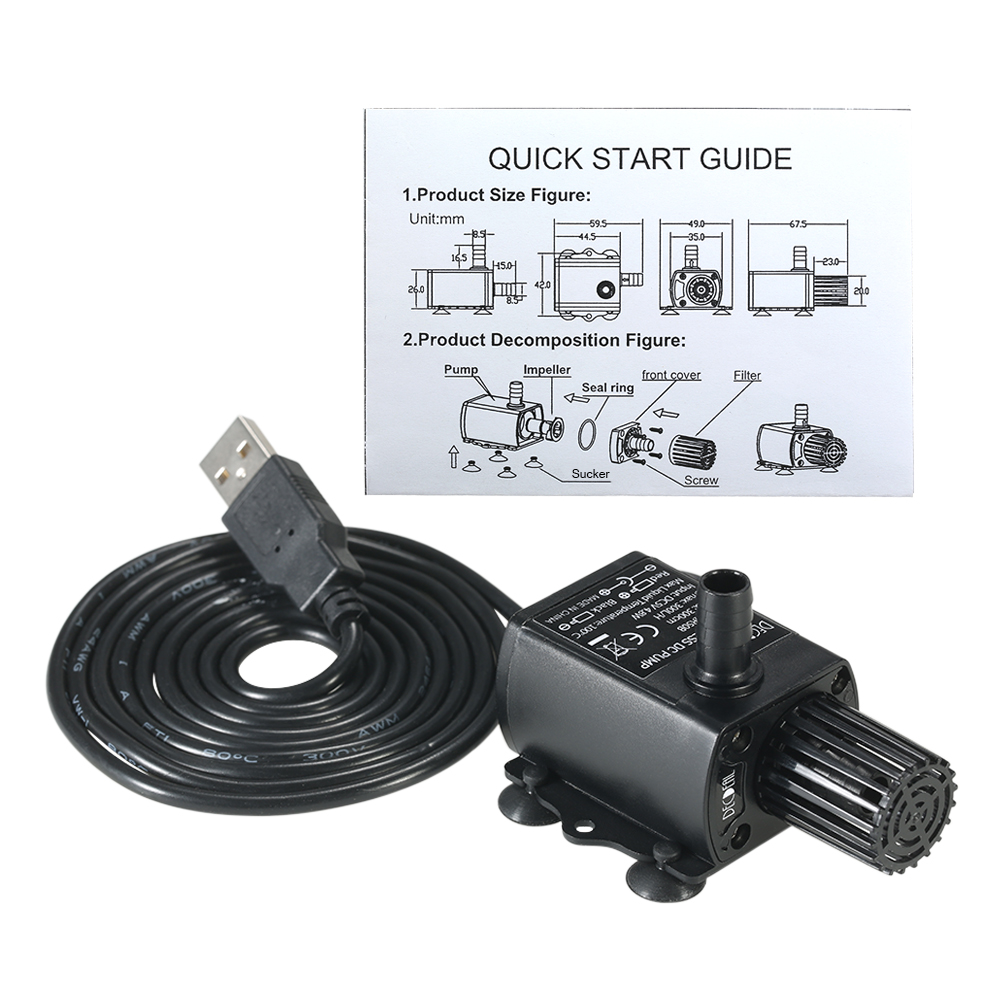 USB DC5V 4.8W Ultra-Quiet MINI - Water Pump Submersible Mini บทวิจารณ์และราคา